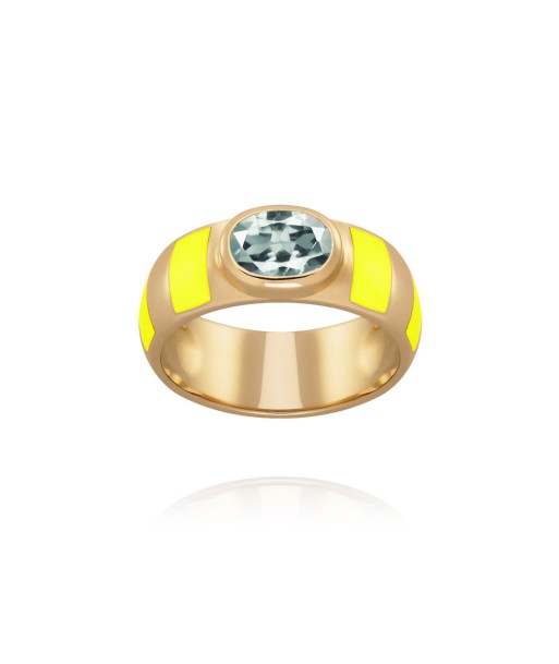 Bague Delphine jaune fluo le concept de la Pate a emporter 