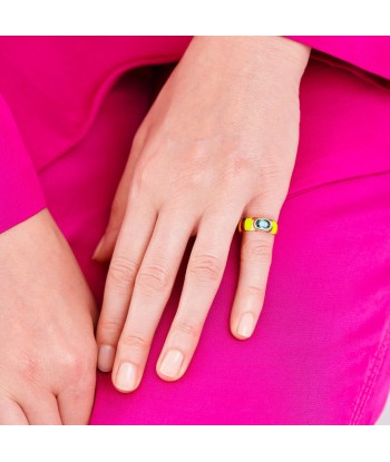 Bague Delphine jaune fluo le concept de la Pate a emporter 