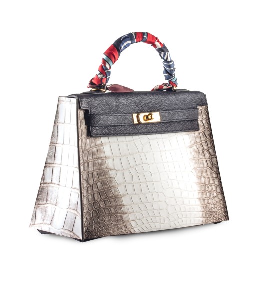 Couverture cuir pour sac Hermès Kelly & Birkin - Crocodile type "Himalaya" (Sac non inclus) solde