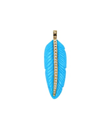 Pendentif Plume Turquoise pas chere