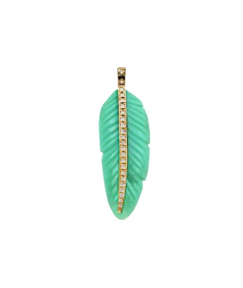 Pendentif Plume Chrysoprase solde