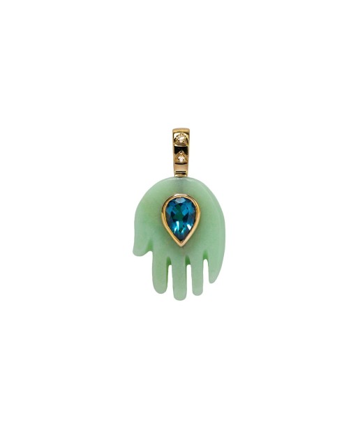 Pendentif main chrysoprase les muscles