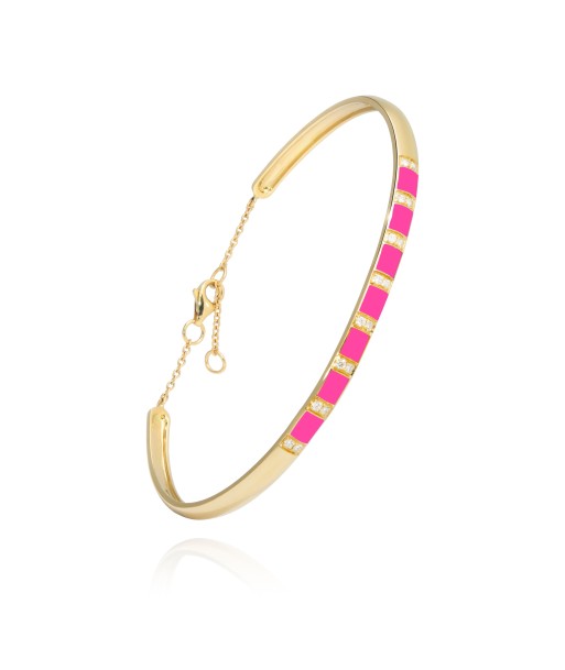 Bracelet jonc Billie rose fluo paiement sécurisé