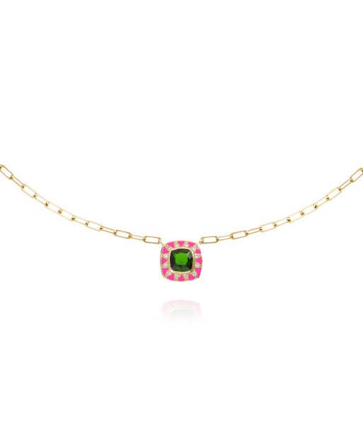 Collier Stella chaîne rose fluo Paris Déstockage Promo