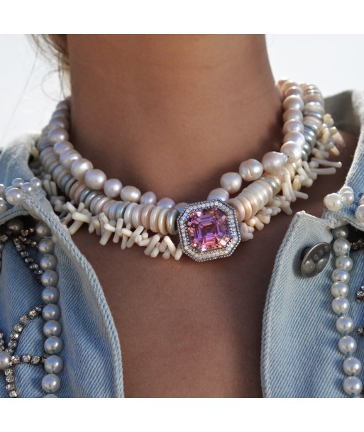 Collier Molly special coquillages et kunzite la livraison gratuite