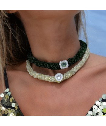 Collier Tornado Zircon vert livraison et retour toujours gratuits