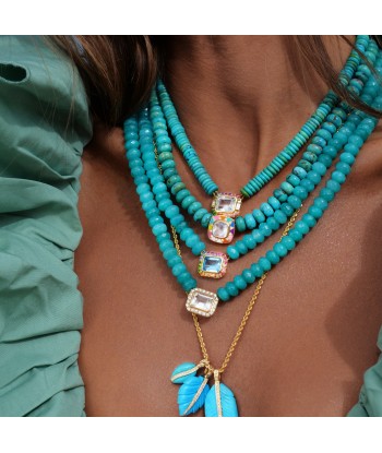 Collier Stella turquoise et émail rainbow Venez acheter