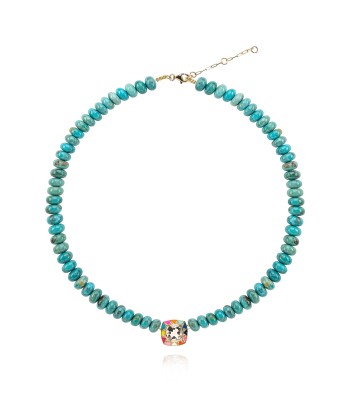 Collier Stella turquoise et émail rainbow Venez acheter