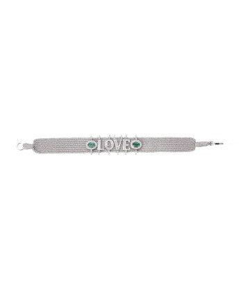 Bracelet 🔘 Love 🔘 Silver en argent - Émeraudes paiement sécurisé