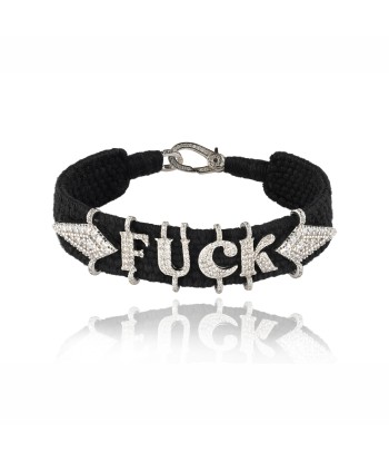 Bracelet Fuck noir en argent suggérées chez