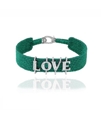 Bracelet love Emeraude Argent Amélioration de cerveau avec