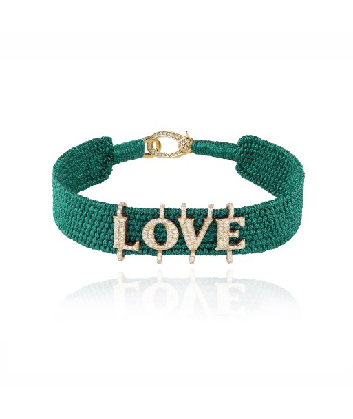 Bracelet love Emeraude en vermeil commande en ligne