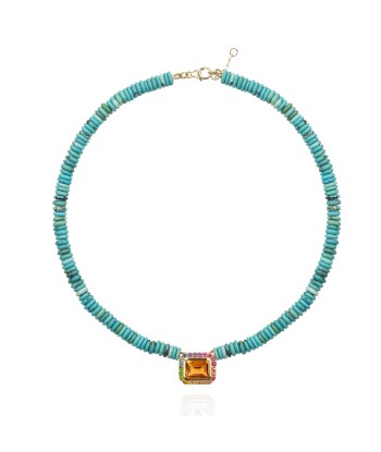 Collier Molly perles turquoise et or livraison gratuite