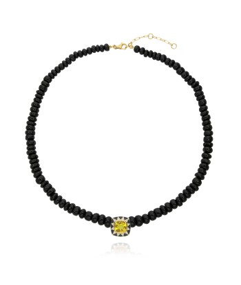 Collier Stella onyx et émail noir Par le système avancé 