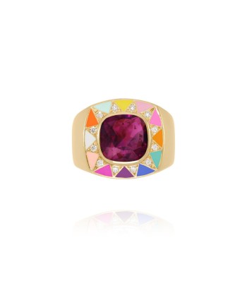 Stella rainbow ring - rhodolite destockage