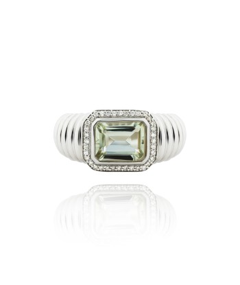 Marly Silver Ring, Green Amethyst Voir les baskets