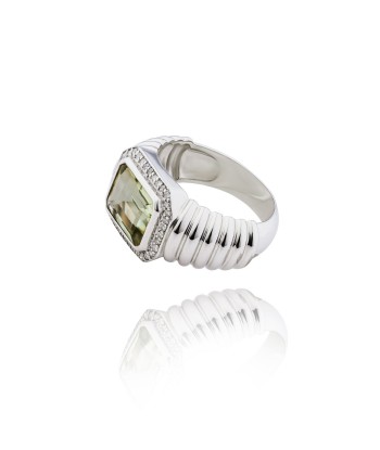 Marly Silver Ring, Green Amethyst Voir les baskets