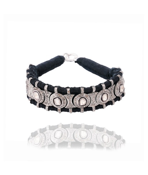 Sao Paulo Black and Diamond Polki Bracelet livraison gratuite