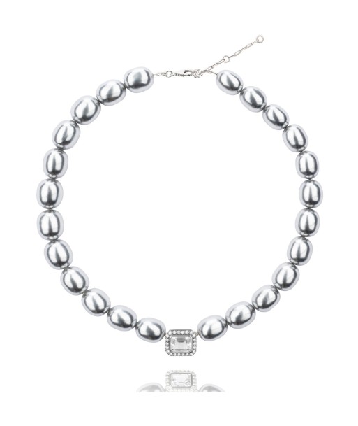 Molly necklace with gray and silver shell beads vous aussi creer 