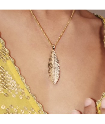 Feather gold pendant Comparez plus de prix