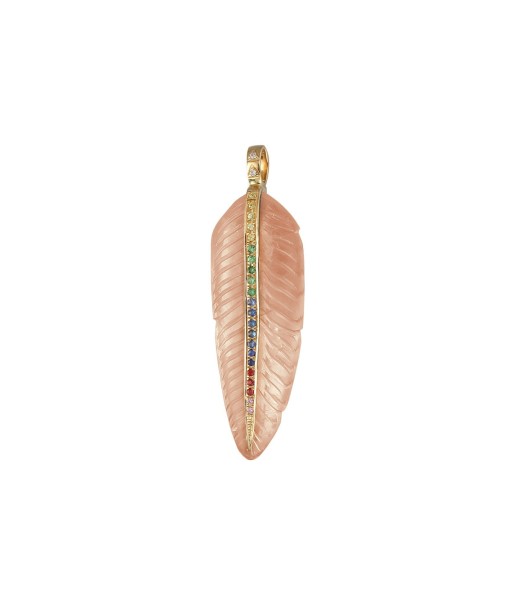 Multicolored Carnelian Feather Pendant de France